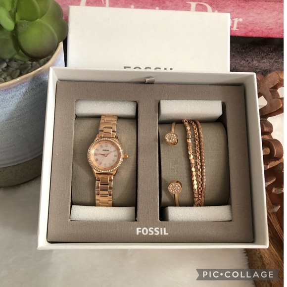 ✨🆕✨Brand New Fossil Stainless Steel Watch and Bracelet set - Picture 1 of 3